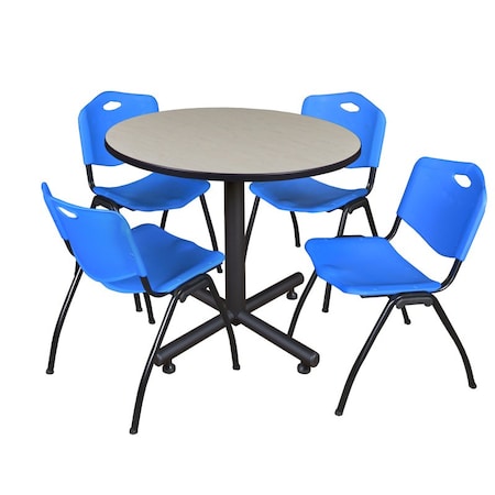 Kobe Kobe Round Table & Chair Set, Wood, Metal, Plastic Top, Maple TKB42RNDPL47BE
